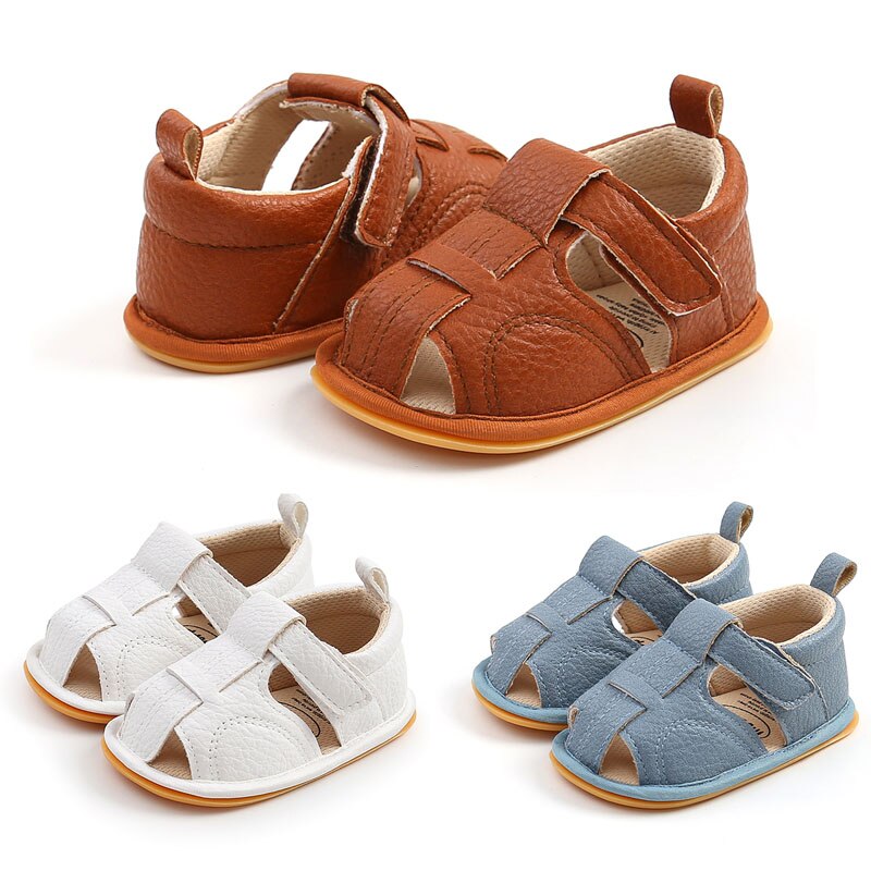 Zomer Schoenen Baby Jongens Meisjes Sandalen Zacht Leer Jongens Prewalker Zachte Zool Lederen Strand Sandalen Baby Peuter Schoenen