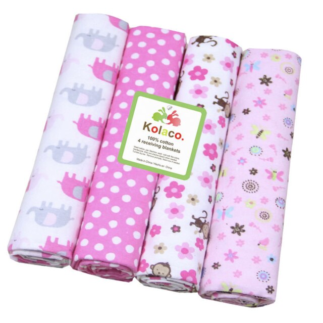 KidsTales couverture de Bébé, bébé recevant des couvertures langes pour bébé, draps en coton pour bébé 4 pièces/ensemble: 16