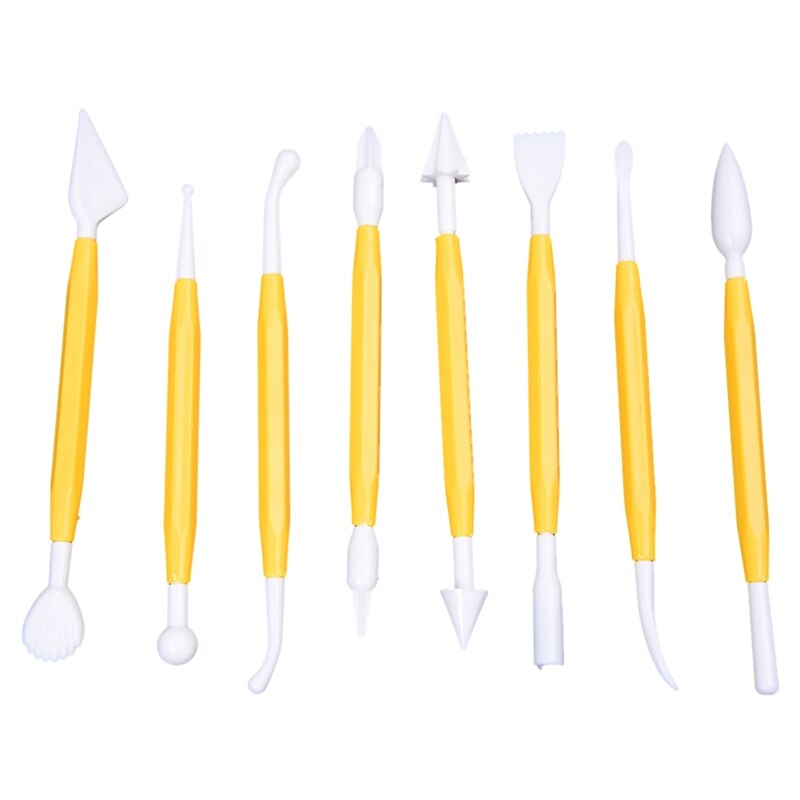 Christmas for Kids Clay Sculpture Tools Clay Polymer Clay Tool 8 piece set-yellow: Default Title