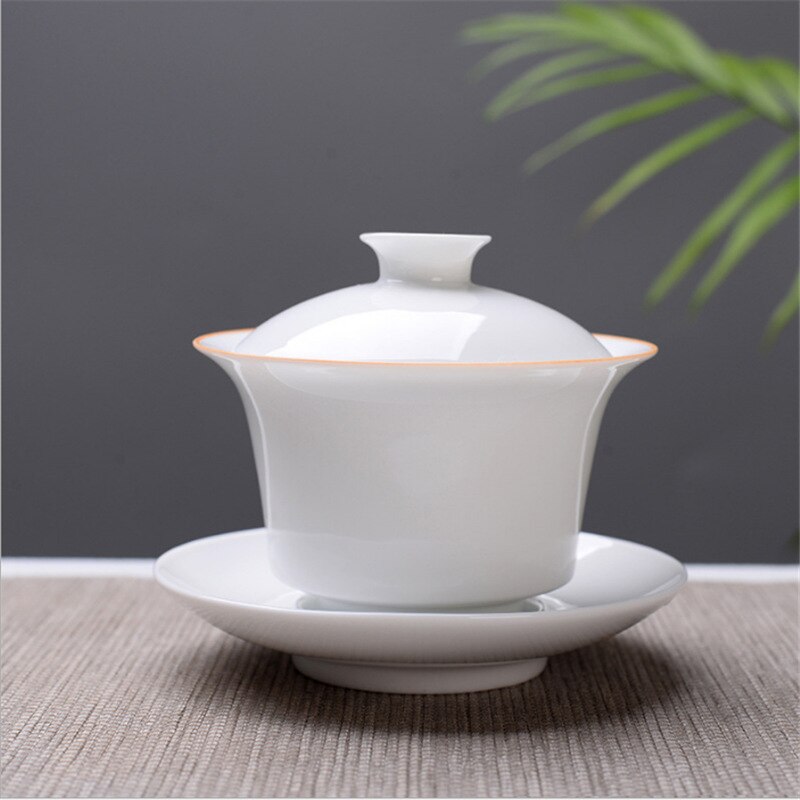 Hvidben kina gaiwan tea set, kung fu teaet tekande, rejse keramisk tea set, kinesisk porcelæn gaiwan cup: Stil 8