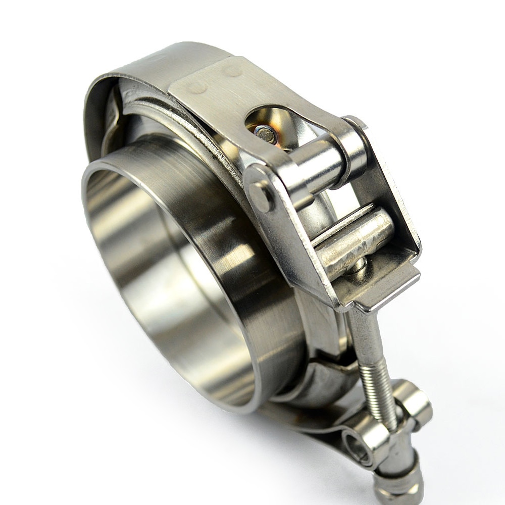 Stainless Steel Auto exhaust pipe Quick opening V band Clamp Male Female Exhaust Flange kit self align Quick release V-band set