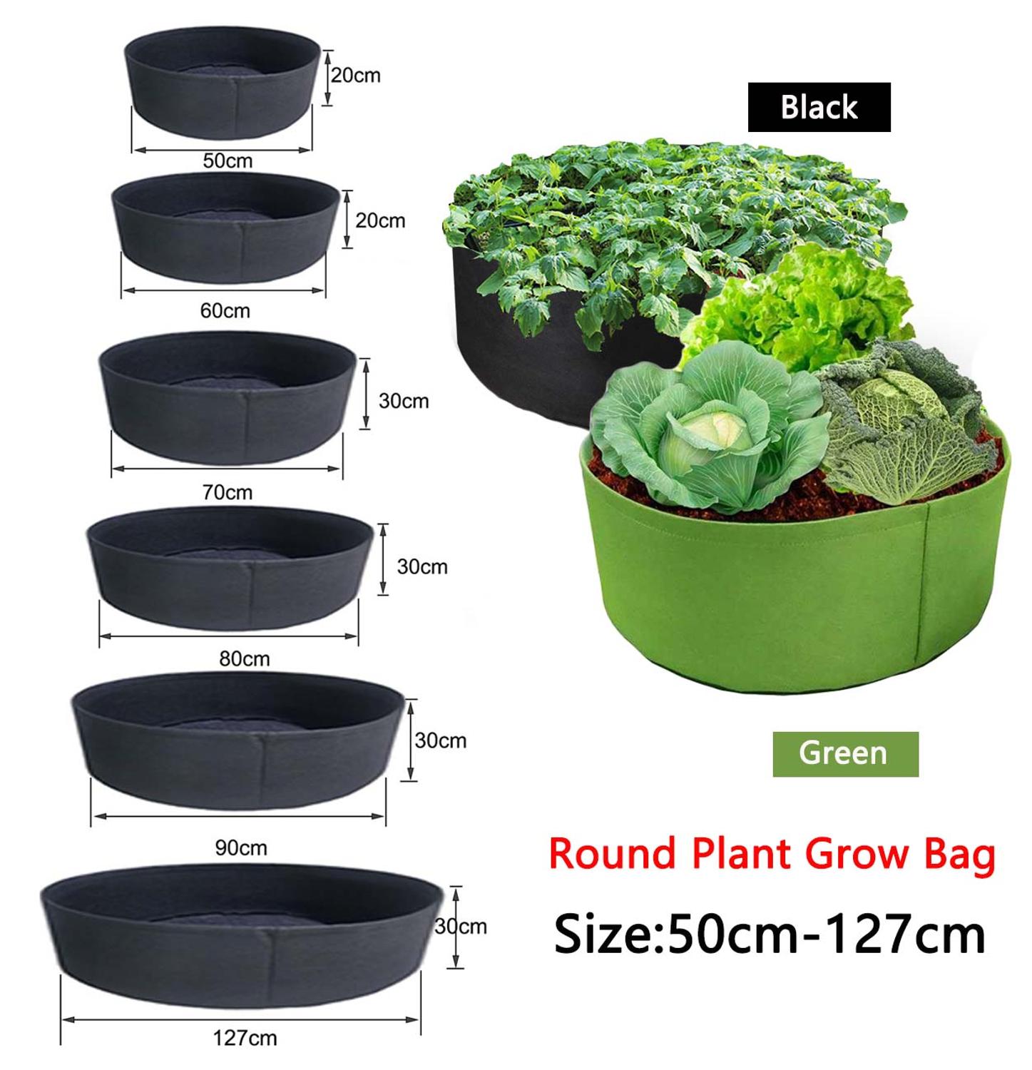 6 størrelse runde form vegetabilske planter vokser taske til hjemmet haven dyrkning pot stoffrugt voksende poser planter