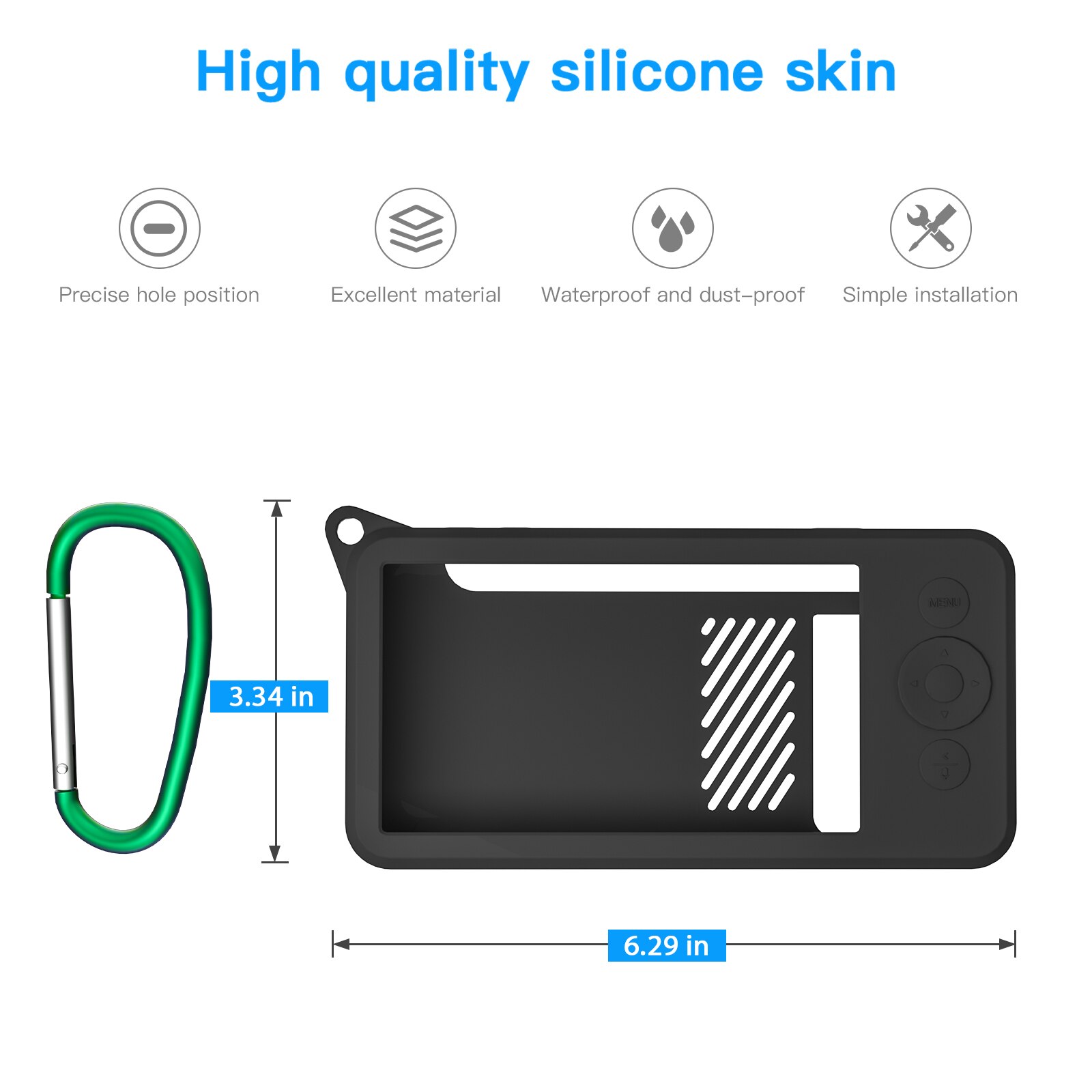 Coque de protection en Silicone pour babyphone vidéo, pour écran 5 &quot;, accessoires de sécurité Eufy: Black