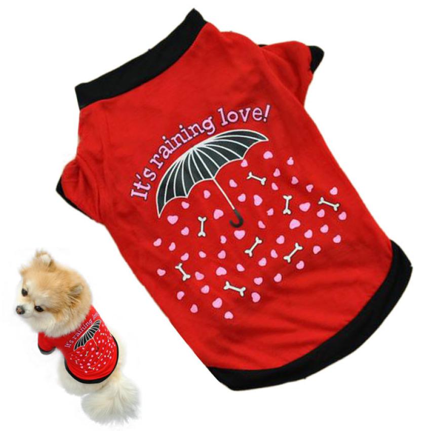 Kvalificeret sommer / efterår rød kæledyr hvalp lille hund kat kæledyrstøj vest t-shirt tøj hundeskjorte roupa de cachorro  d48 se 4
