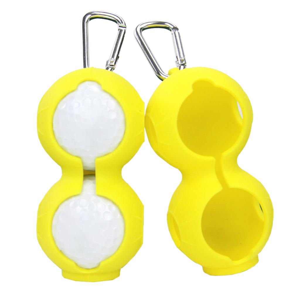 2 st karbinhake golfbollar skydda fodralhållare dubbelt skydd silikonfodral golfbollsfodral golf fitness sporttillbehör