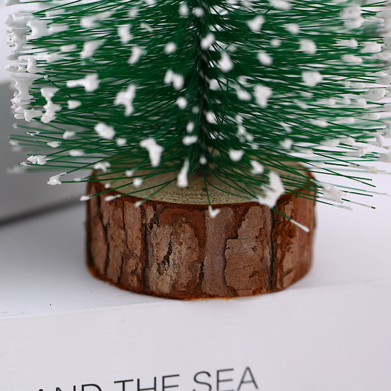 10-30cm Miniature Christmas Tree Artificial Snow Landscape Architecture Cedar Pine for Christmas Crafts Tabletop Navidad Decor