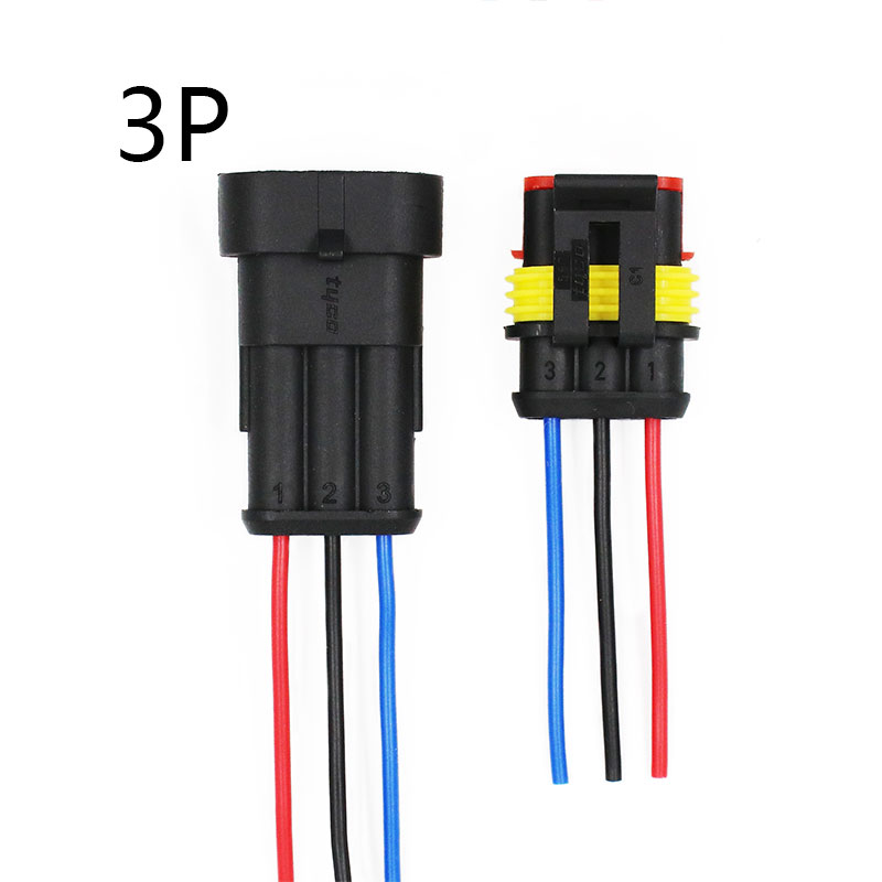 1einstellen Ampere 1P 2P 3P 4P 5P 6P Weg Wasserdichte Elektrische Auto Stecker männlich Weiblich Stecker mit Draht kabelbaum für Auto Motorrad: 3P
