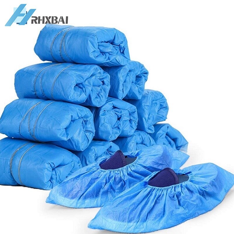 UVVRUR 10 stuks schoenhoezen, waterdichte schoenovertrekken, herbruikbare waterdichte stofbescherming voor schoenen, tapijt, vloerbescherming, huisreiniging, 5 paar zwart