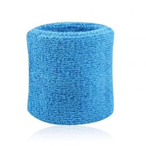 2pcs Wristband Cotton Wrist Support Brace Women Men Sports Sweatbands Hand Protection Running Badminton Baseball Tennis: Sky Blue