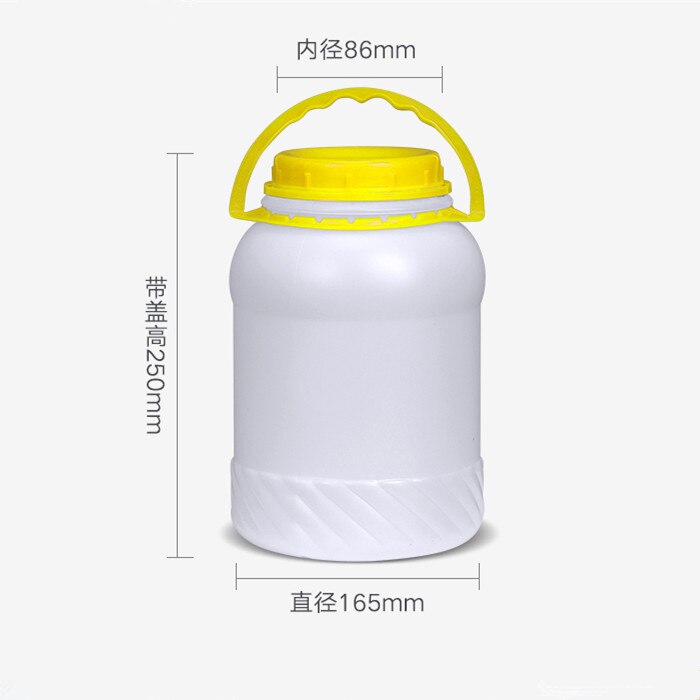 4.5L Empty Liquid container Food Grade plastic bucket with handle for cereals wine pickle leakproof storage barrel