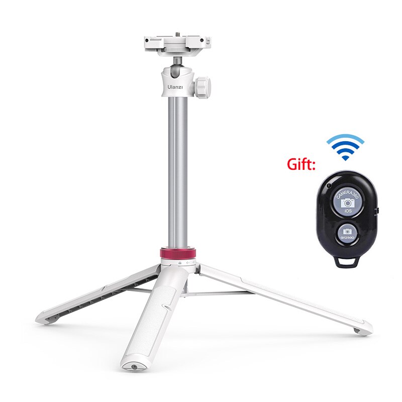 Ulanzi-trípode extensible de MT-44 para cámara DSLR, trípodes de Vlog con zapata fría, soporte de montaje de teléfono para micrófono, luz LED: White