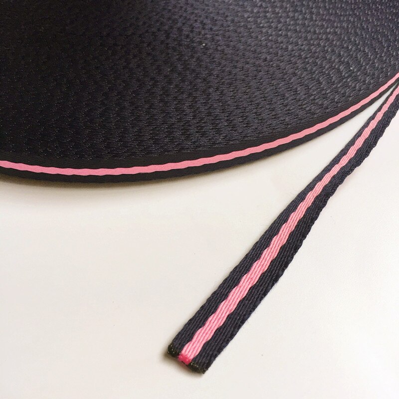 1 cm de alta qualidade fio macio tingido faixa webbing. Acessório da fita de costura diy, colhedor das decorações da roupa, corda da embalagem do presente: navy pink