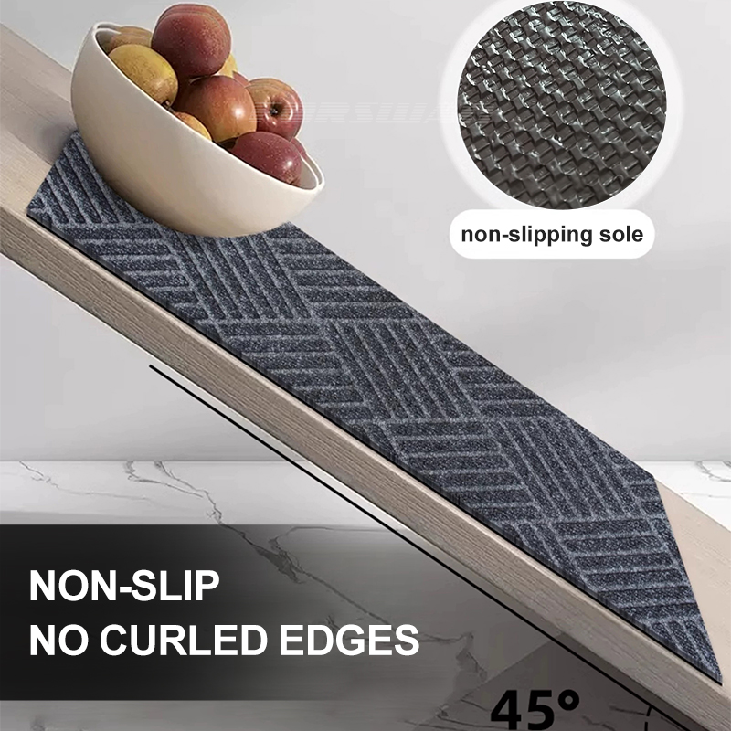Non-slip door mat, Solid color rhombus kitchen carpet floor mat, easy to clean suitable for hallway, kitchen, bathroom