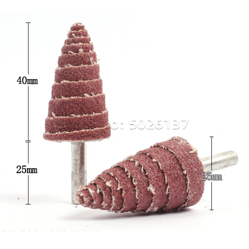 1Pcs 6MM Shank 80 Grit Tapered Cone Grinding Head Sandpaper Flap Wheels Polishing Sanding Tools For Drill Wheel Conical Rotary
