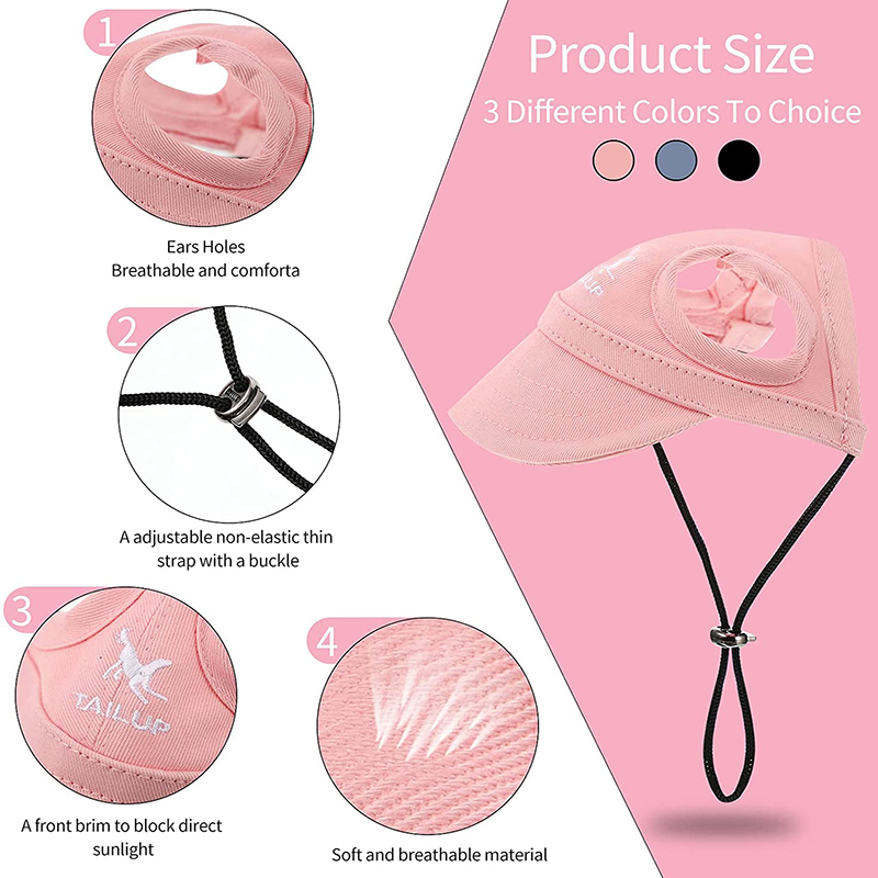 Berretti per cani da compagnia Piccoli cuccioli Animali domestici Berretto estivo in tinta unita Cappello per visiera da baseball per cani Accessori per esterni Cappellino per cofano da suola Casco da viaggio