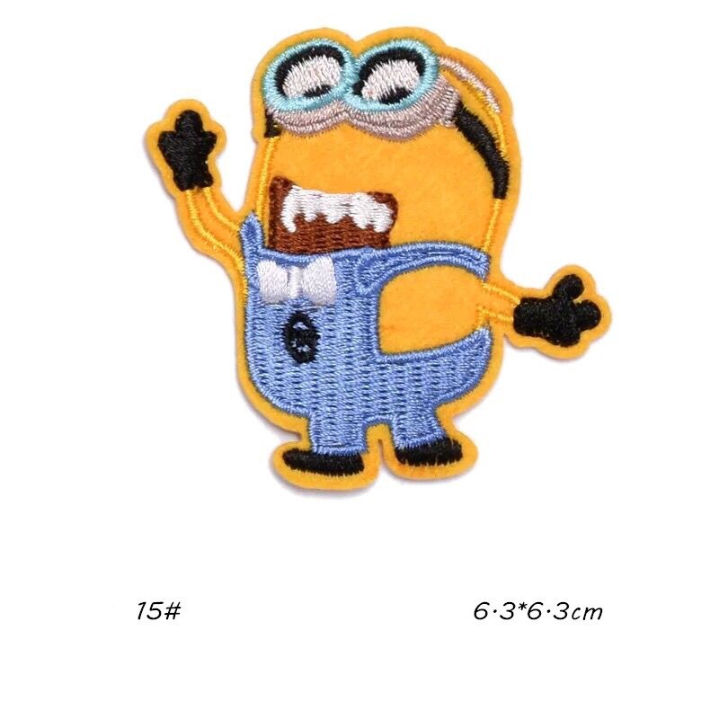 Stripfiguur Doek Steken Borduren Kledingstuk Vullen Gat Strijken Rug Steken Diy Ijzer Op Patches Minion Geel Jongen: JB012-15