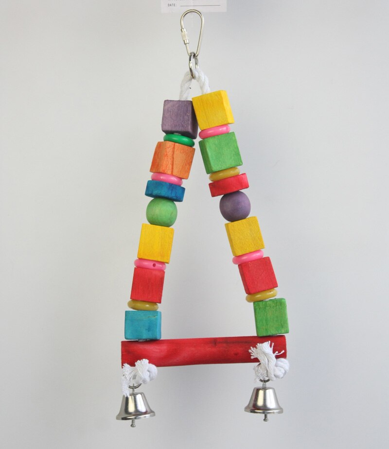 Bird Toys Parrot Bite Suppliies Bird Rope Perch Cage Chew Toys Parrot Natural Cotton Swing S &amp; L Size Climbing Standing Bar: stand A28x13 cm