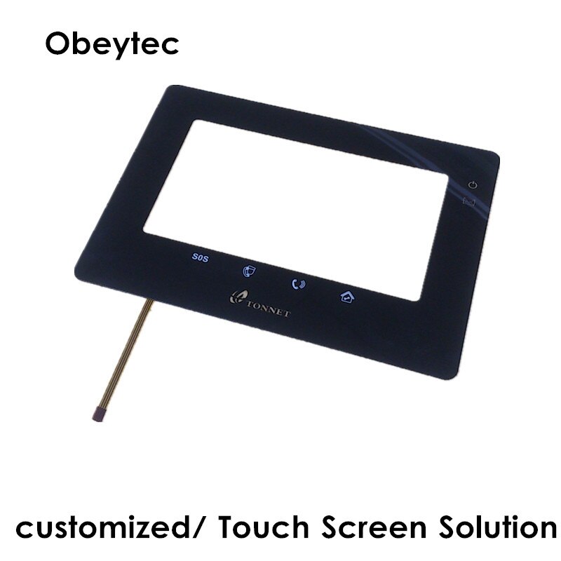 Obeytec 7inch Touch Panel, Resistive touchscreen, Zero bezel, flat surface, 5 Wire resistive touch screen, TS070A5KC01