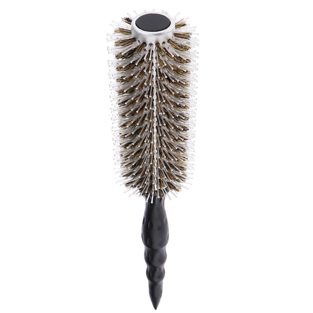 Round Brush with Natural Bristles, Small Volumizing Hair Brush for Hair Styling,Wet Hair Blow Drying