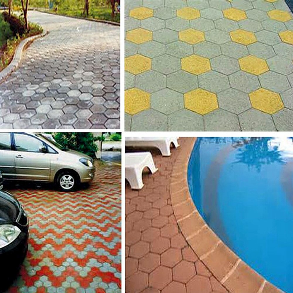 Reusable Stone Pattern DIY Path Maker Paving Brick Pavement Paver Concrete Stepping Stone Road Mold for Garden Yard Patio Lawn