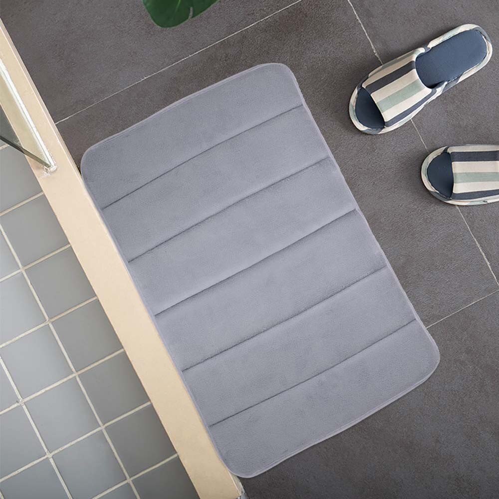 Tapete de banho quarto casa prática não-escorregar tapetes memória espuma tapete chuveiro almofada para banheiro cozinha: Light Grey