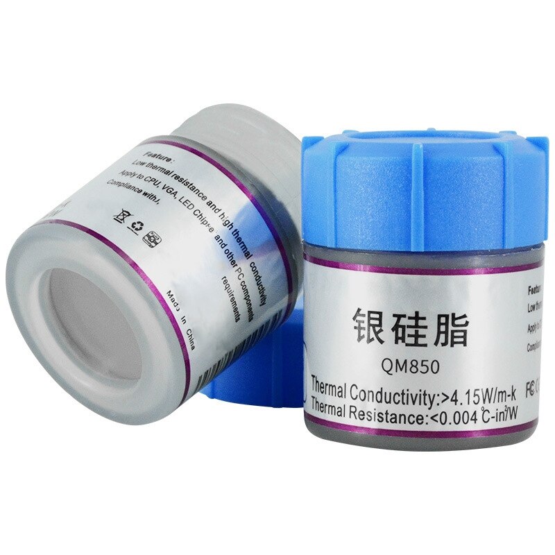 QNPLUM QM850 Silver Silicone Grease High-Power Led Thermal Grease Computer CPU Thermal Grease Suitable for LED(2Pcs)