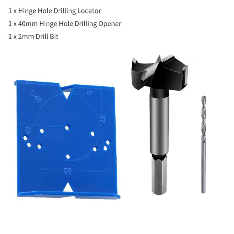 Hinge Hole Drilling Guide Door Cabinet 35/40mm Hinge Drilling Locator Hole Opener Marking Tool Kit DIY Woodworking Hand Tool Set: 03