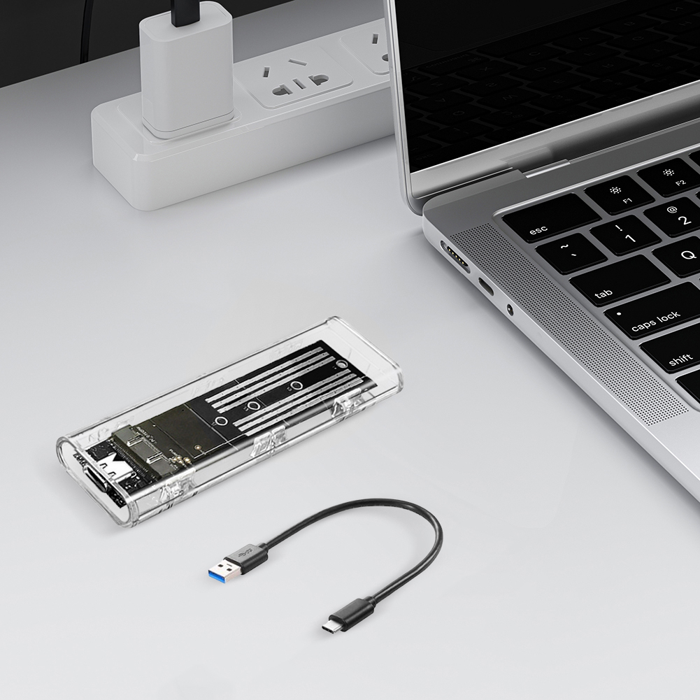 M.2 NGFF SATA Type C USB 3.1 SSD Case 10Gbps Transparent External SSD Case External SSD Adapter for 2230 2242 2260 2280