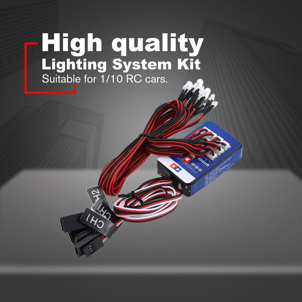 Kit d&#39;éclairage à 12 LED pour voiture 1/10 RC, Simulation de freinage et de direction, pour Yokomo et Tamiya, exquis