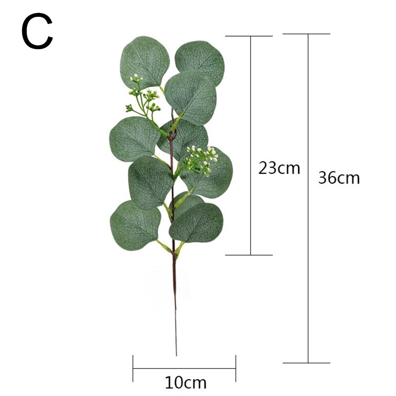 Simulation Eucalyptus Leaves Mini Simulation Eucalipto Single Artificial Leaf Plants Wedding Shooting Prop Home Party Decor: C