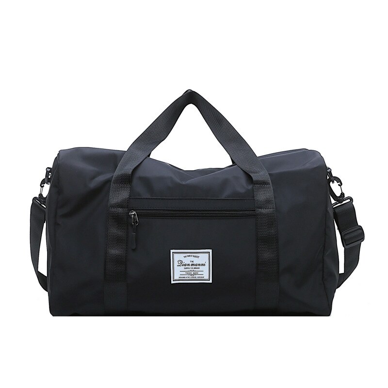 Nylon Travel Handbag Carry on Fitness Shoulder Bags Men Duffle Bags Women Travel Tote Large Weekend Bag Overnight Bag XA814WB: Black