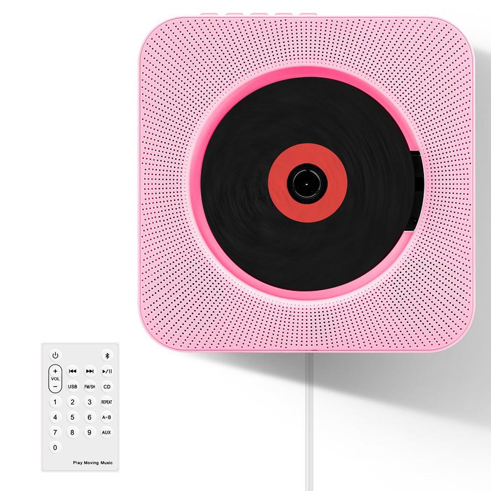 Kabel-Trekken Schakelaar Wandmontage Cd Speler Draagbare Bluetooth Muziek Speler Met Afstandsbediening Kabel-Trekken Schakelaar: pink