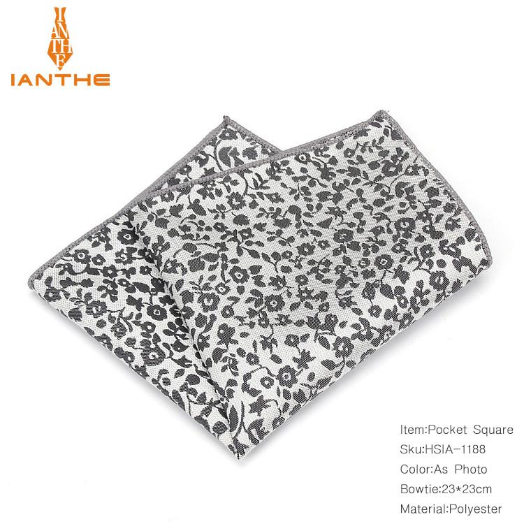 Mouchoir de luxe pour hommes | Motif Floral, rayures à pois, Polyester Hankies homme Business, poche carrée poitrine serviette, poche carrée: IA1188