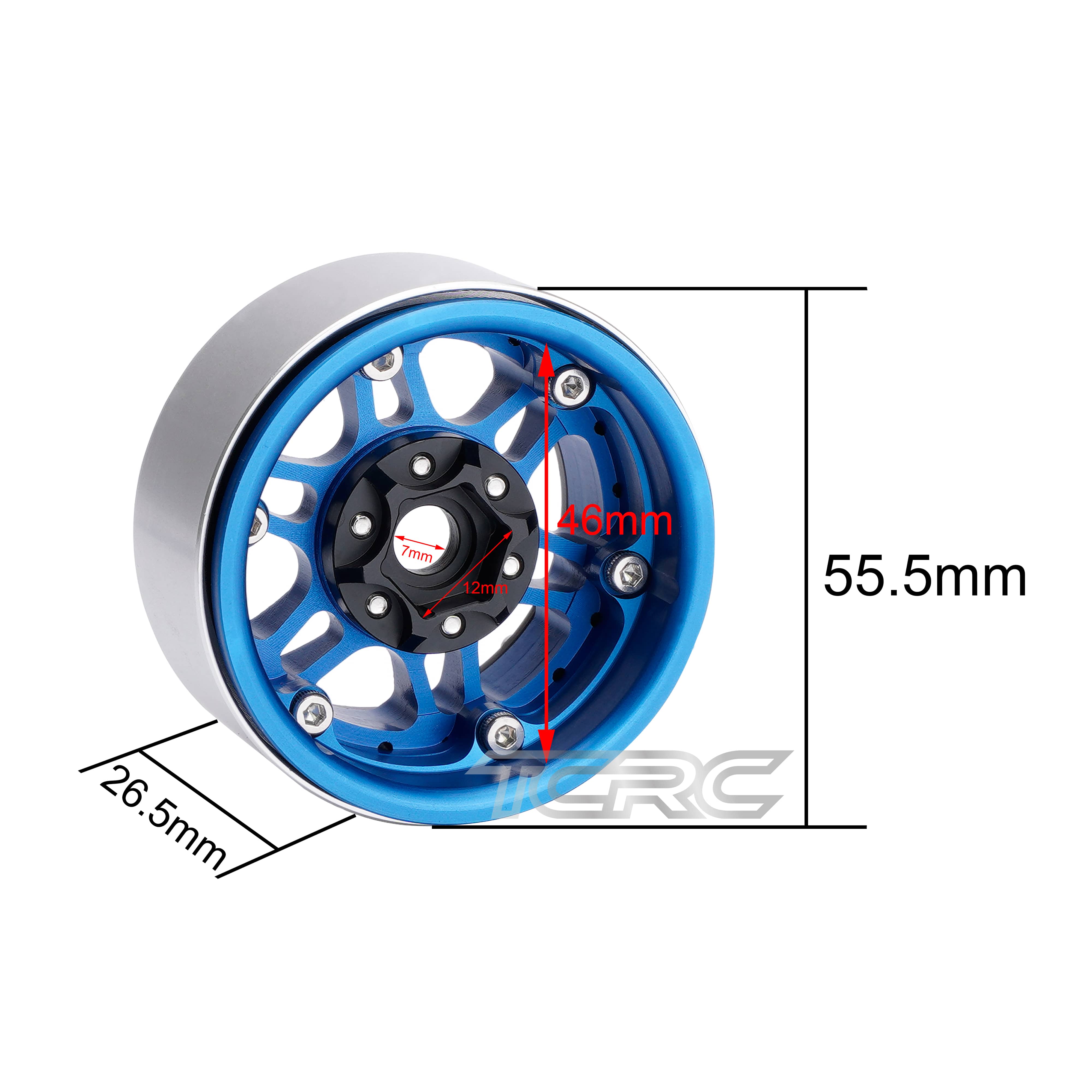Tcrc 4Pcs Aluminium 1.9 &quot;Hoge Massa Rc Beadlock Wiel Hubs Voor 1/10 Rc Crawler Auto Traxxas TRX4 TRX6 axiale SCX10 Tamiya CC01