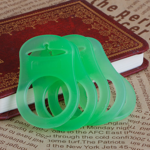 5 stk multifarver silikone baby dummy sut holder holder klip adapter til mam ringe: Lysegrøn