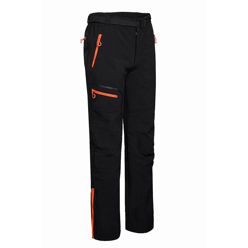 Men‘s Soft shell pants outdoor windproof waterproof Hiking pants thermal fleece Lined softshell pants Mountaineering trousers: Orange / XXL
