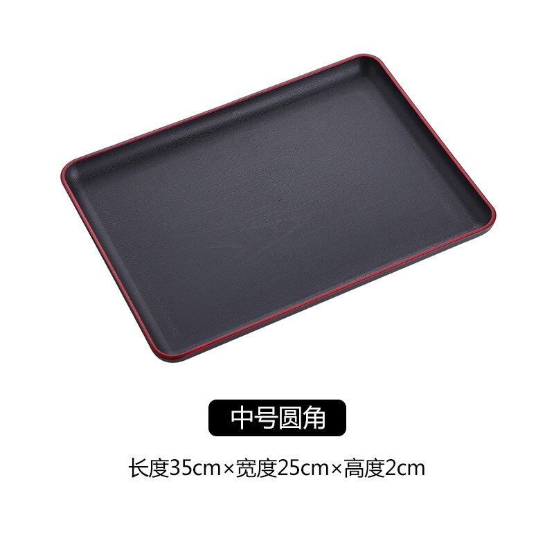 Serving Tray Rectangular Plastic Tray Food Serving Trays Anti-slip Scratch-resistant Storage Trays: BLACK L35X25X2CM
