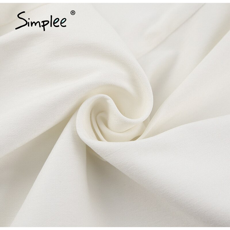 Simplee – robe crayon de soirée blanche chic, manches courtes bouffantes, couleur unie, mi-longue, moulante, boîte de nuit, élégante, printemps,