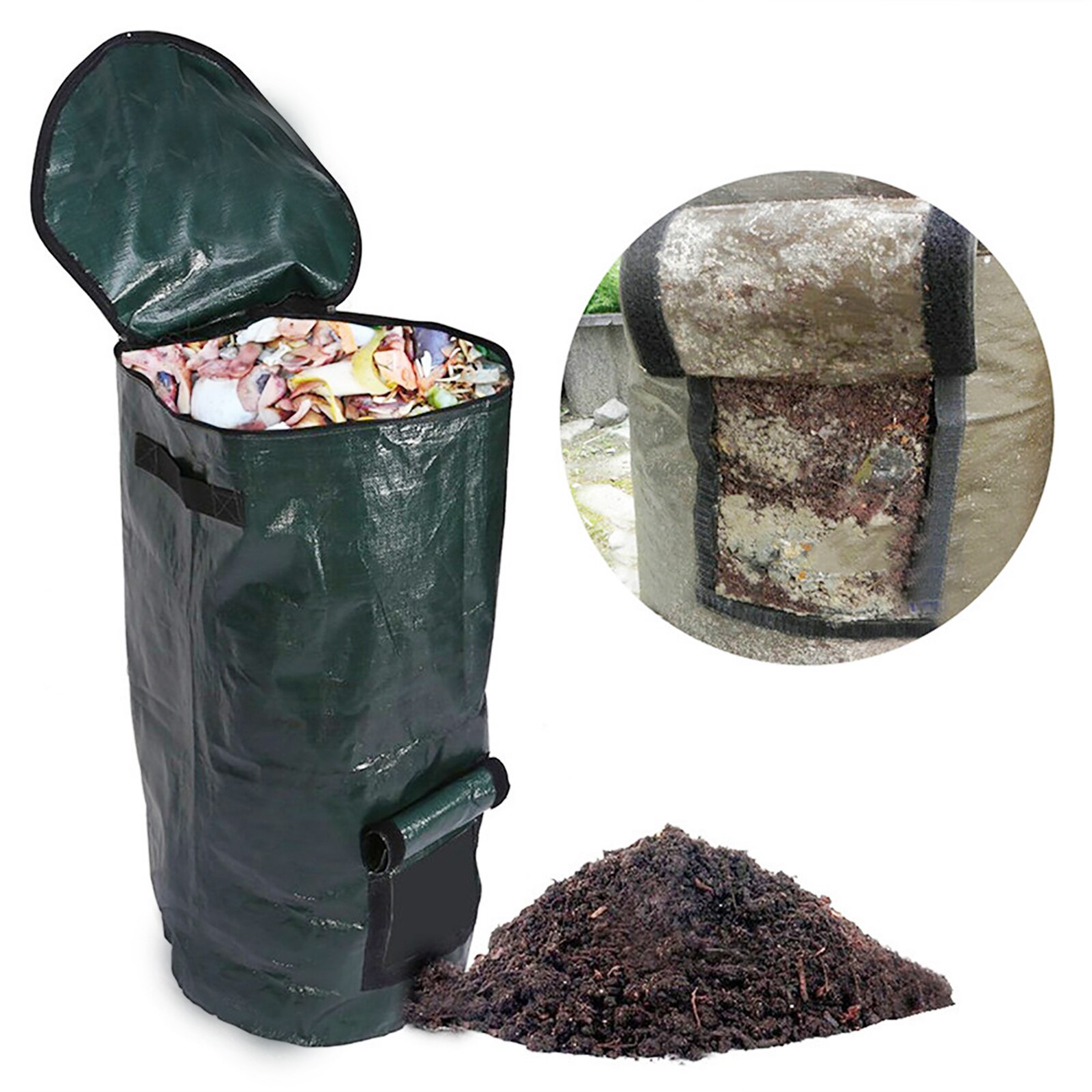 Tuin Afval Compost Bin Schoon Huis Milieu Groeien Eco Vriendelijke Gereedschappen Pe Planter Keuken Verwijdering Zak Biologische Waterdicht