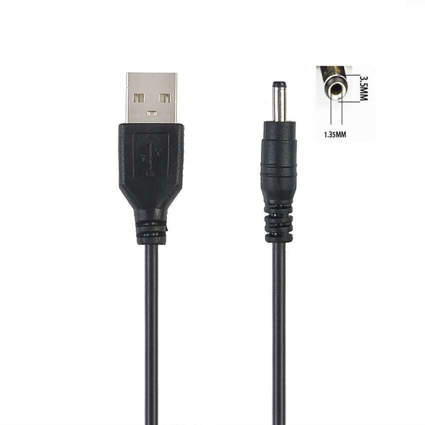Câble d&#39;alimentation USB A mâle vers 2.1/2.5*0.7/4.0*1.7/3.5*1.35, 5.5mm, 5V DC: DC3.5 3.5mmx1.35