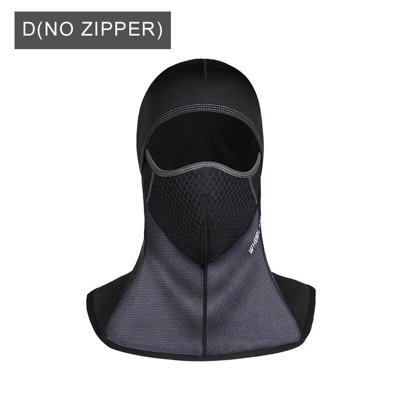 WHEEL UP Cycling Face Mask Cap Ski Bike Thermal Fleece Balaclava Winter Bicycle Face Mask Dustproof hood Skating Hat Headwear: D(NO ZIPPER)