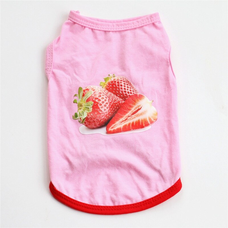 Chihuahua Puppy Clothes Kawaii Strawberry Dog Tshirt Pomeranian Dog Clothes Doggy And Kitten Comfortable Apparel