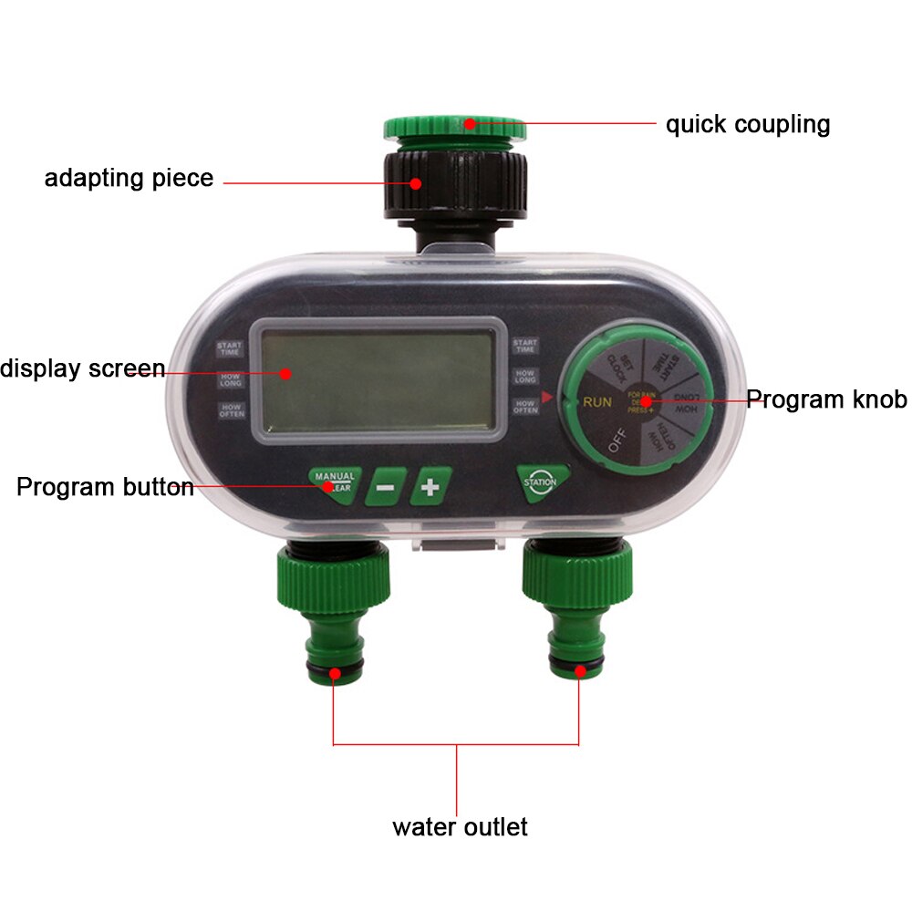 YL21060-válvula electrónica de solenoide con temporizador de agua Digital, controlador de riego con retraso de lluvia para regar el jardín Automático/Manual