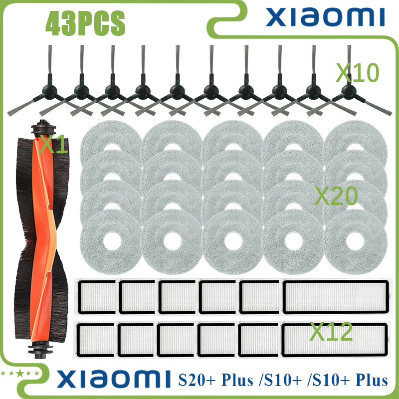 For Xiaomi Robot Vacuum S20+ / S10 Plus / B108GL / B105 / B108CN B113CN Compatible Parts Accessories Filter Main Side Brush Mop: Blue