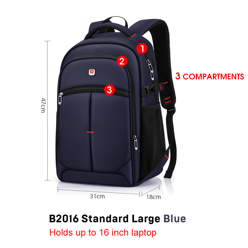 BALANG Laptop Backpack Men Women Bolsa Mochila for 14-17Inch Notebook Computer Rucksack School Bag Backpack for Teenagers: Standard Large BU