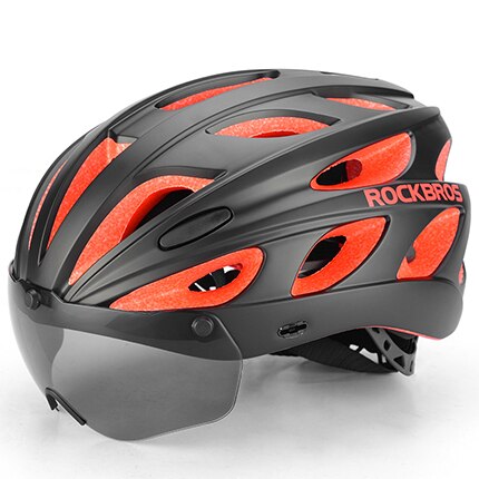 Rockbros Mannen Vrouwen Racefiets Helm Fietsen Eps Integraal Gegoten Helm Mountain Mtb Fiets Veiligheid Helm Met Bril Lens