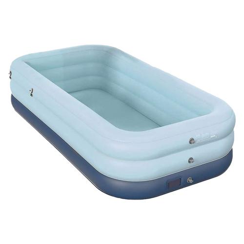 Piscina hinchable inalámbrica familiar, piscina de salón grueso, suministro de agua para fiestas de verano, para bebés, niños y adultos, para jardín al aire libre: Blue  3.1m