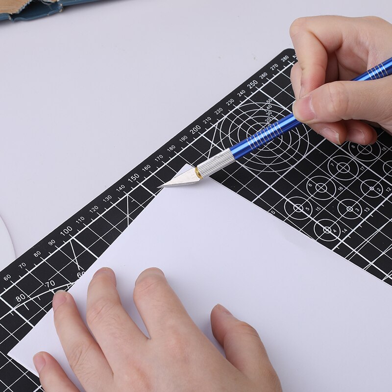MIUSIE Engraving Cutter With 5pcs Blades And 2pcs Finger Protectors Metal Handle Leather Carving Sculpture Non-Slip Safety Knife