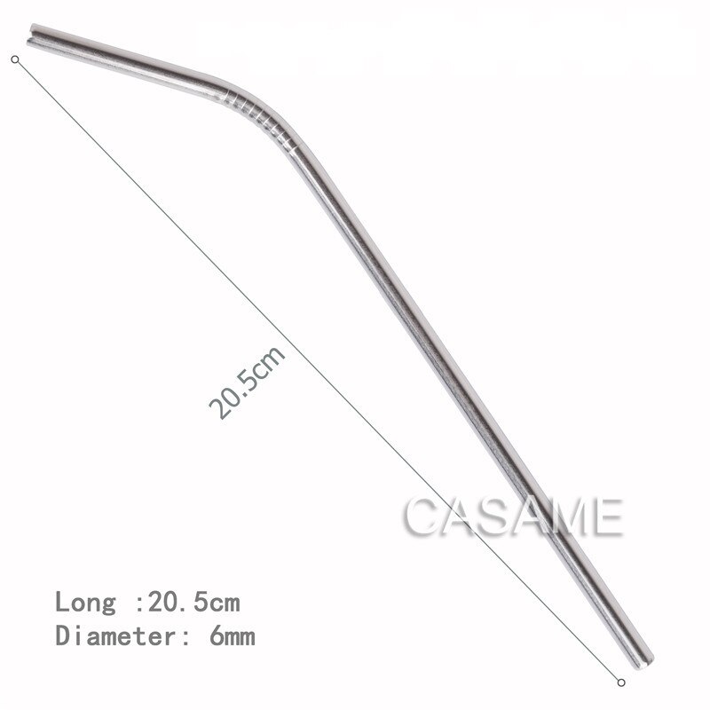 Pailles réutilisables en acier inoxydable, 6 pièces, pailles en métal doré de alimentaire, ensemble de brosses pour fête juteuse,: Steel Bent Straws