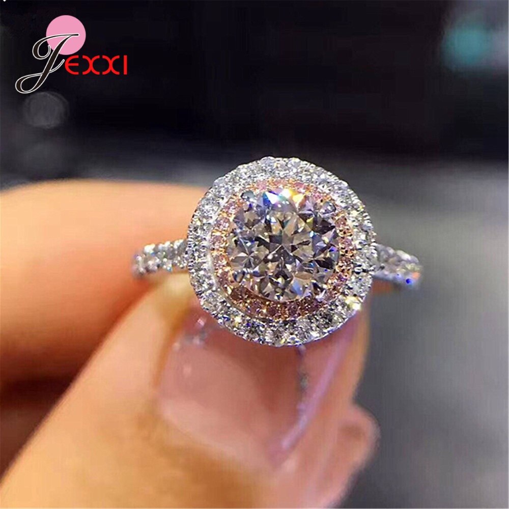 S925 Sterling Zilveren Ringen Belofte voor Lover Vriendin Verjaardag Anniversary Multi Cubic Zirkoon Inlay Verharde Lus Sieraden